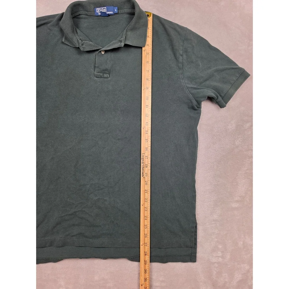 Vintage Polo Ralph Lauren Polo Shirt Mens L Green Short Sleeve Pony Pique USA